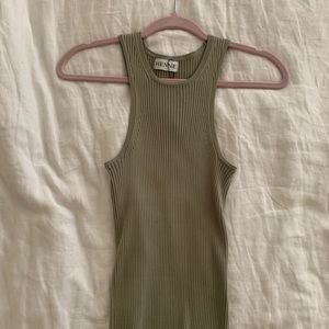Henne Classic Racer Tank in Khaki Size Medium